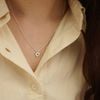  LINE HEART STONE NECKLACE (S) 