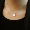  LOCK CLASP RECTANGLE CHOKER NECKLACE (S) 