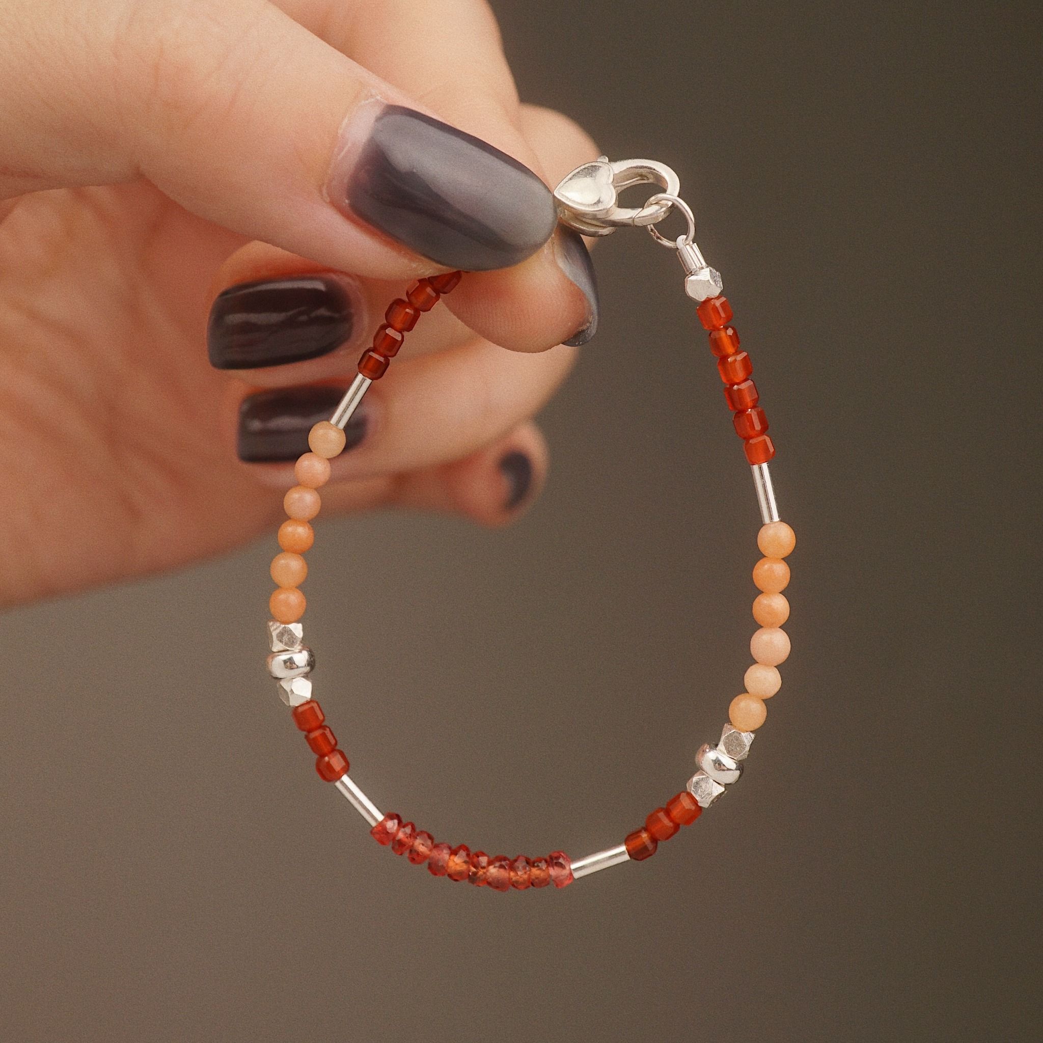  PEACH PINK PALETTE HEART LOCK BRACELET (S) 