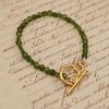  BAMBOO HEART CLASP CHROME DIOPSIDE BRACELET 