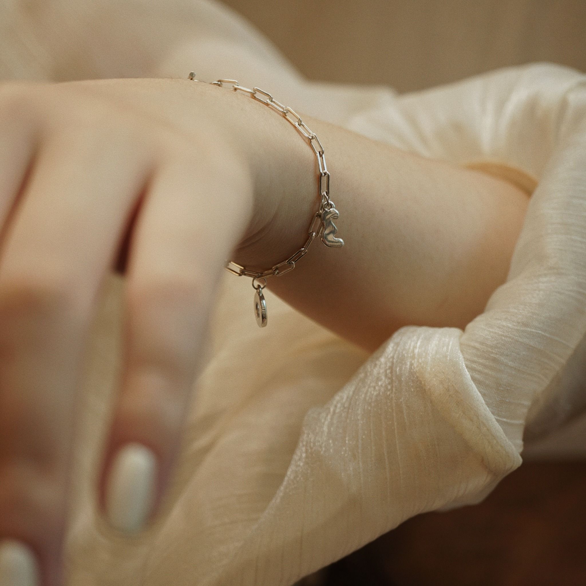  TRIO NUMBER RECTANGLE CHAIN BRACLET (S) 