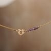  HEART LETTER AMETHYST BRACELET 