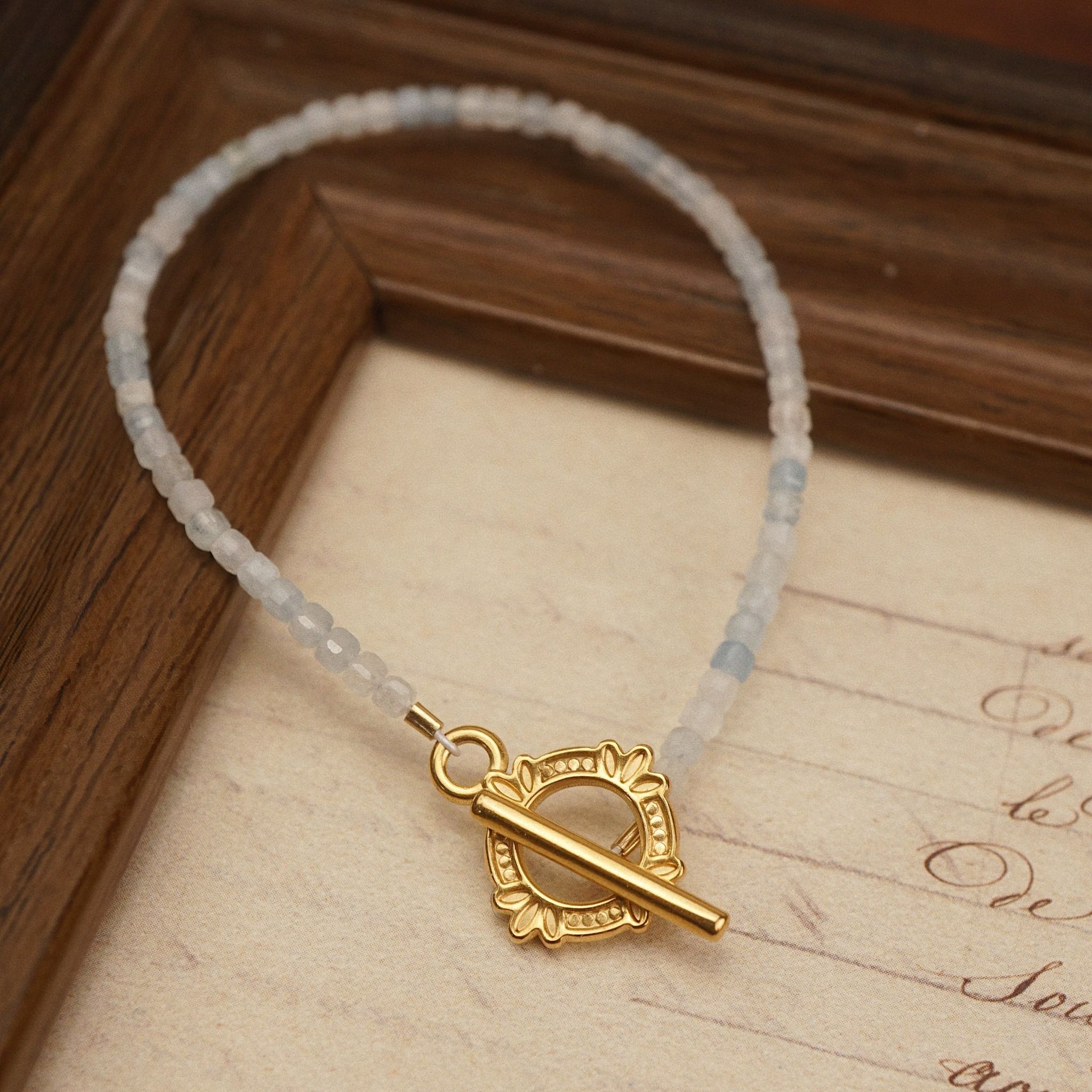  FRAME CLASP AQUAMARINE BRACELET 