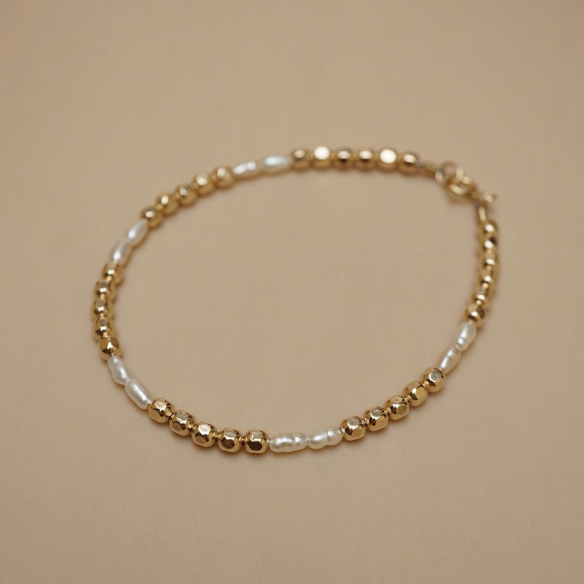  RICE SHAPE PEARL BEADED NUGGET BRACELET 