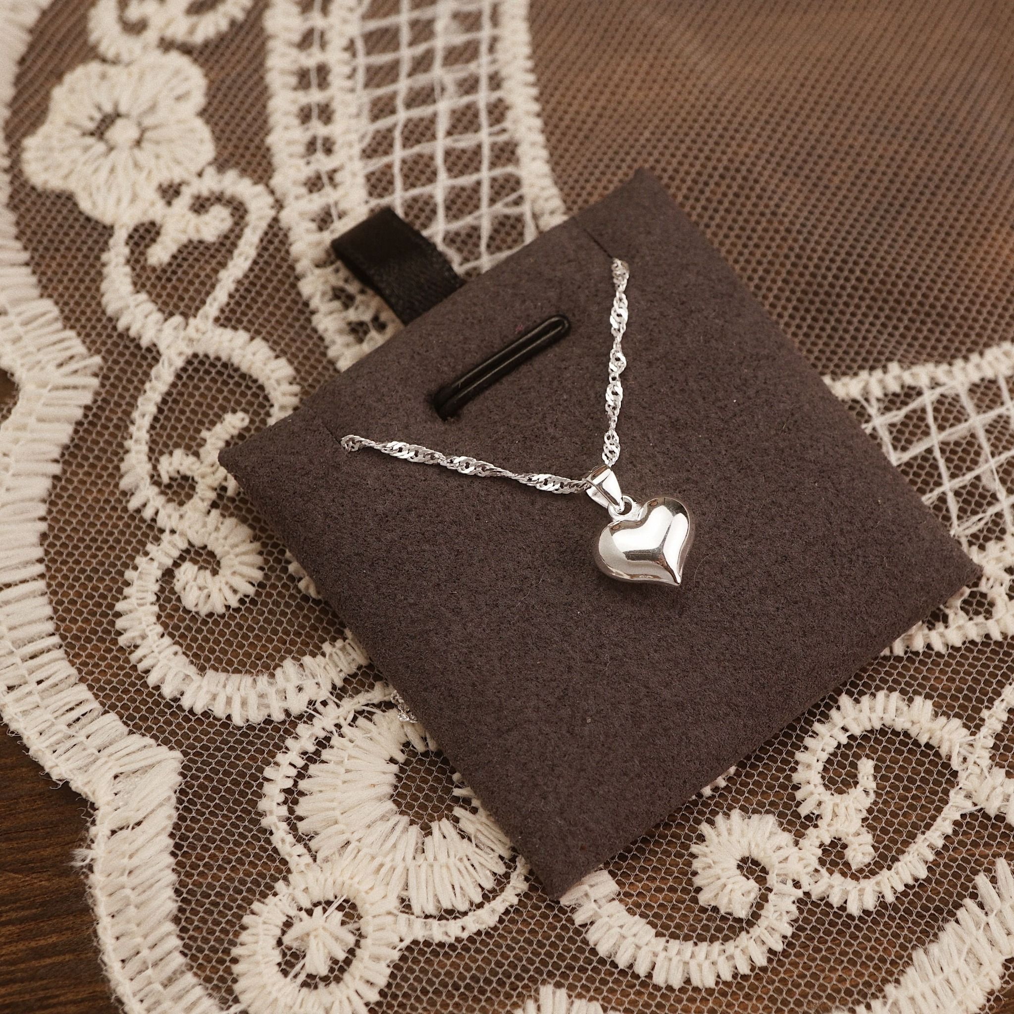  PUFF HEART SINGAPORE ADJUST NECKLACE (S) 