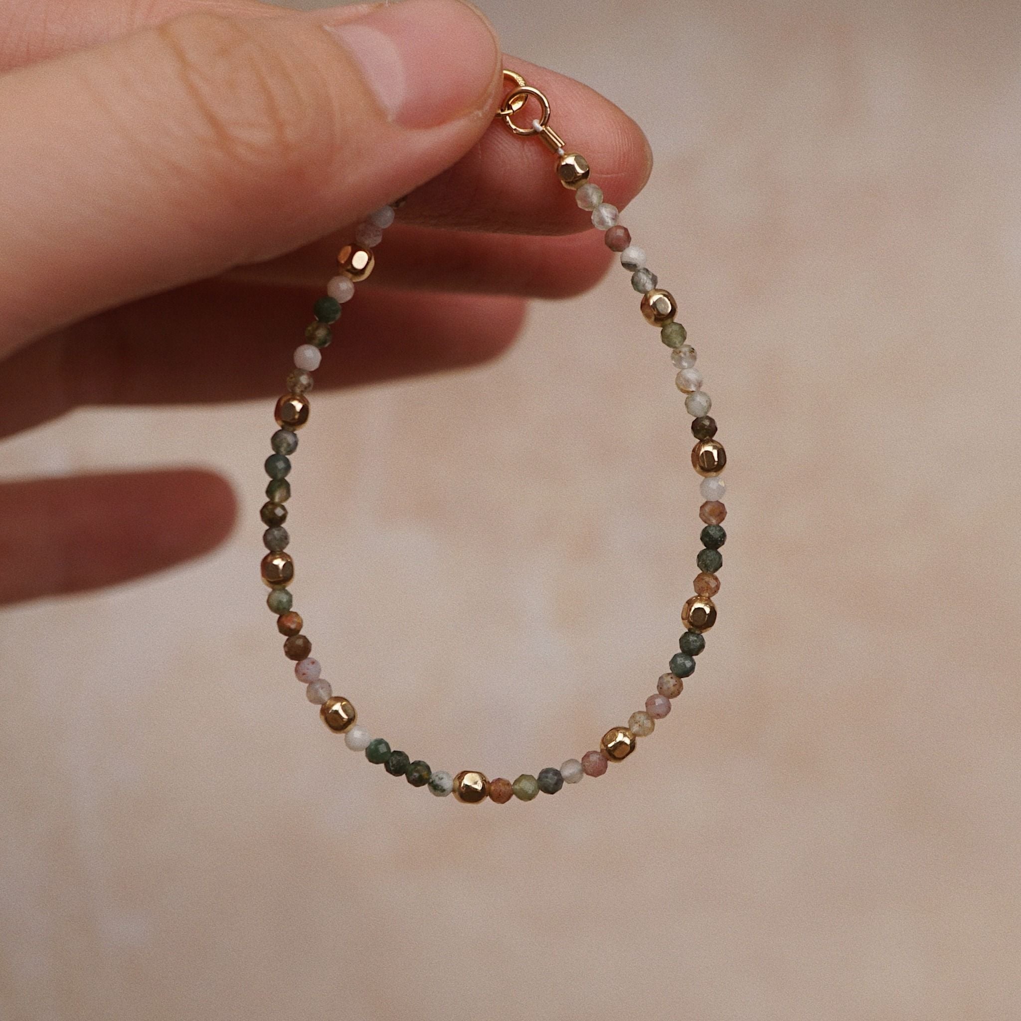  MOSS AGATE STONE BRACELET 