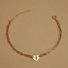  HEART LETTER LINK RECTANGLE CHAIN BRACELET 