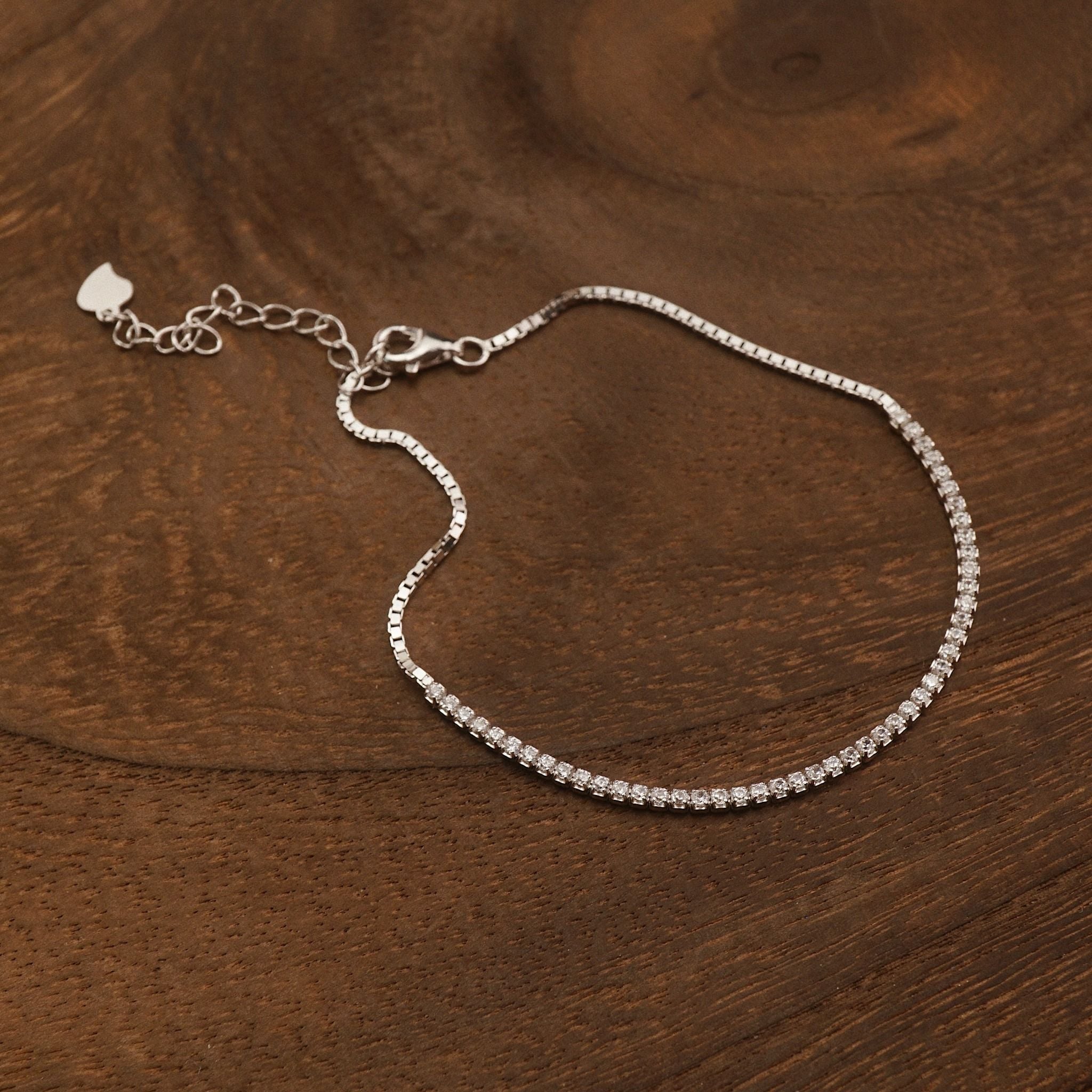  PAVE BAR MINI VENETIAN BOX CHAIN BRACELET (S) 