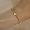  HEART LETTER LINK RECTANGLE CHAIN BRACELET 