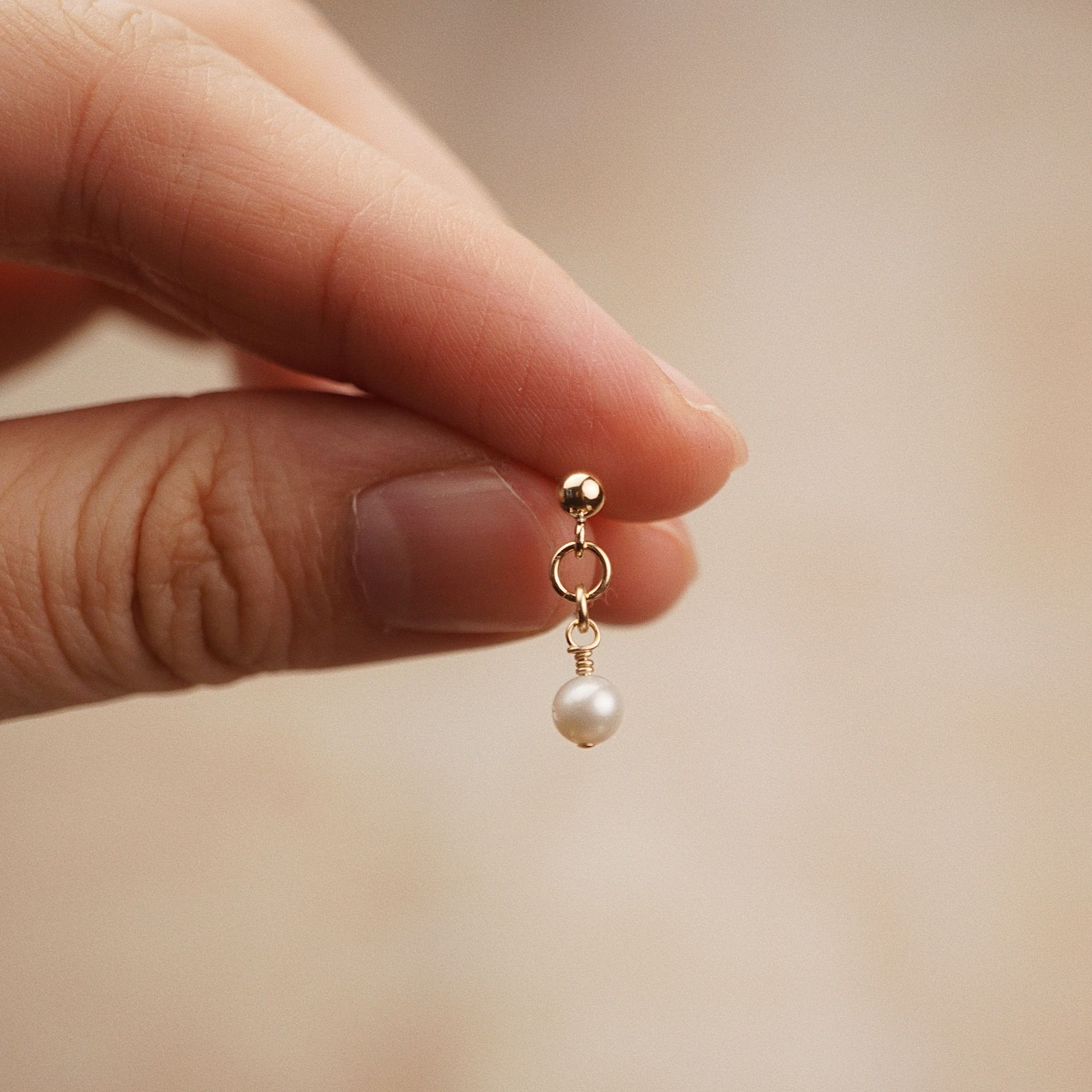  ROUND PEARL DROP EARRINGS - JUMP RING 