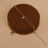  STONE & PUFF HEART DUO FIGARO BRACELET 