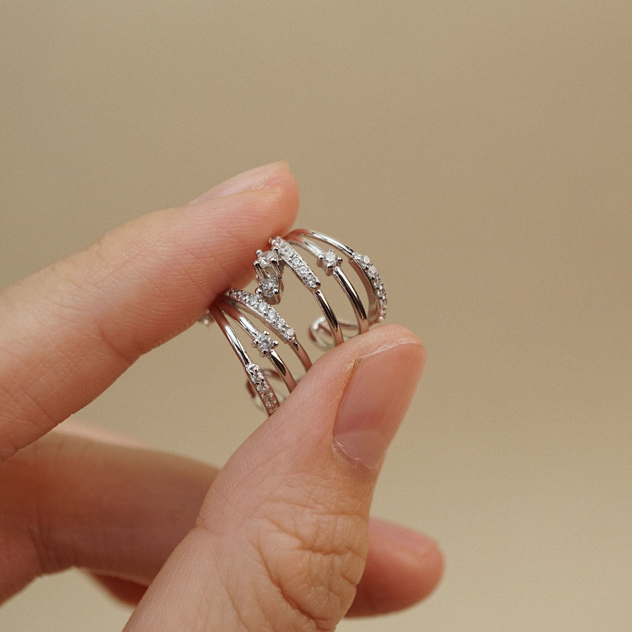  TRIO PAVE HOOP EARRINGS 
