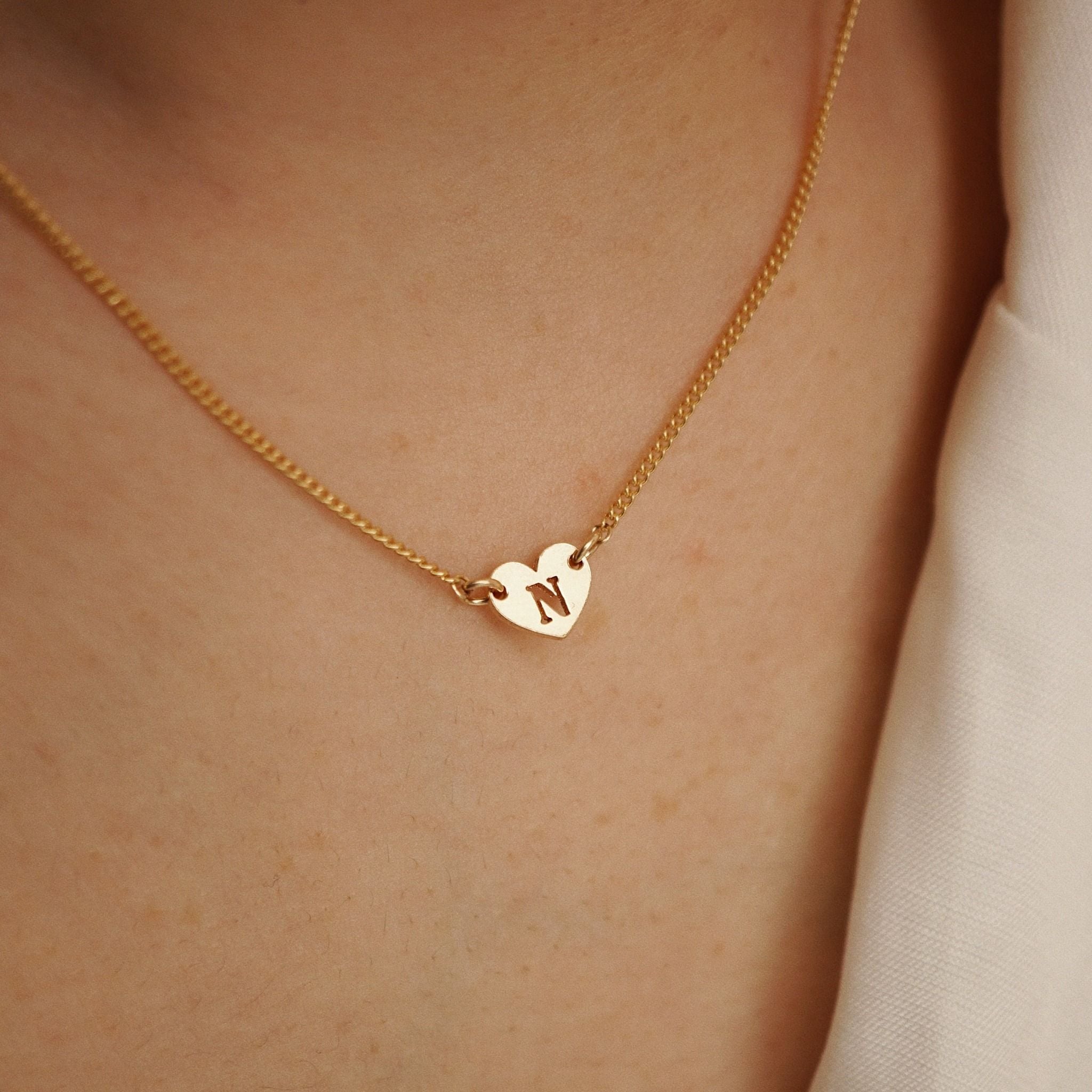  HEART LETTER LINK SILKY NECKLACE 