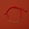  RED LUCKY STRING RECTANGLE CHAIN BRACELET 