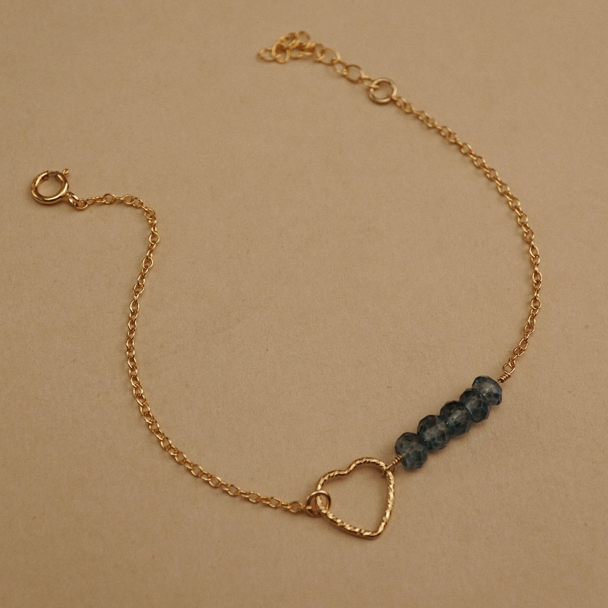  SPARKLE HEART TOPAZ BRACELET 