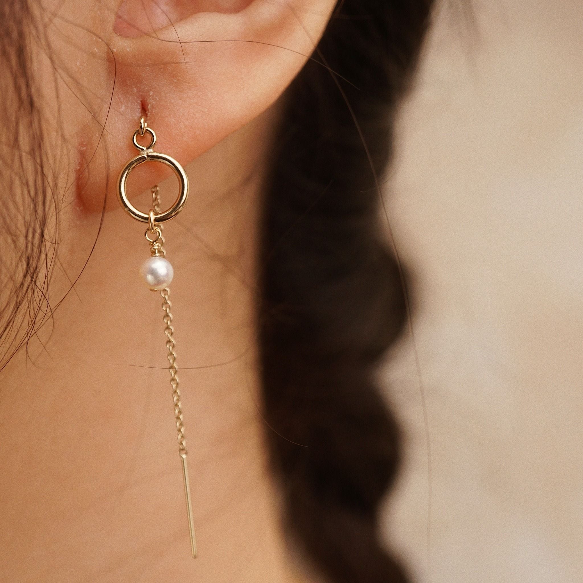  PEARL CIRCLE DROP HOOP & U SHAPE EARRINGS 