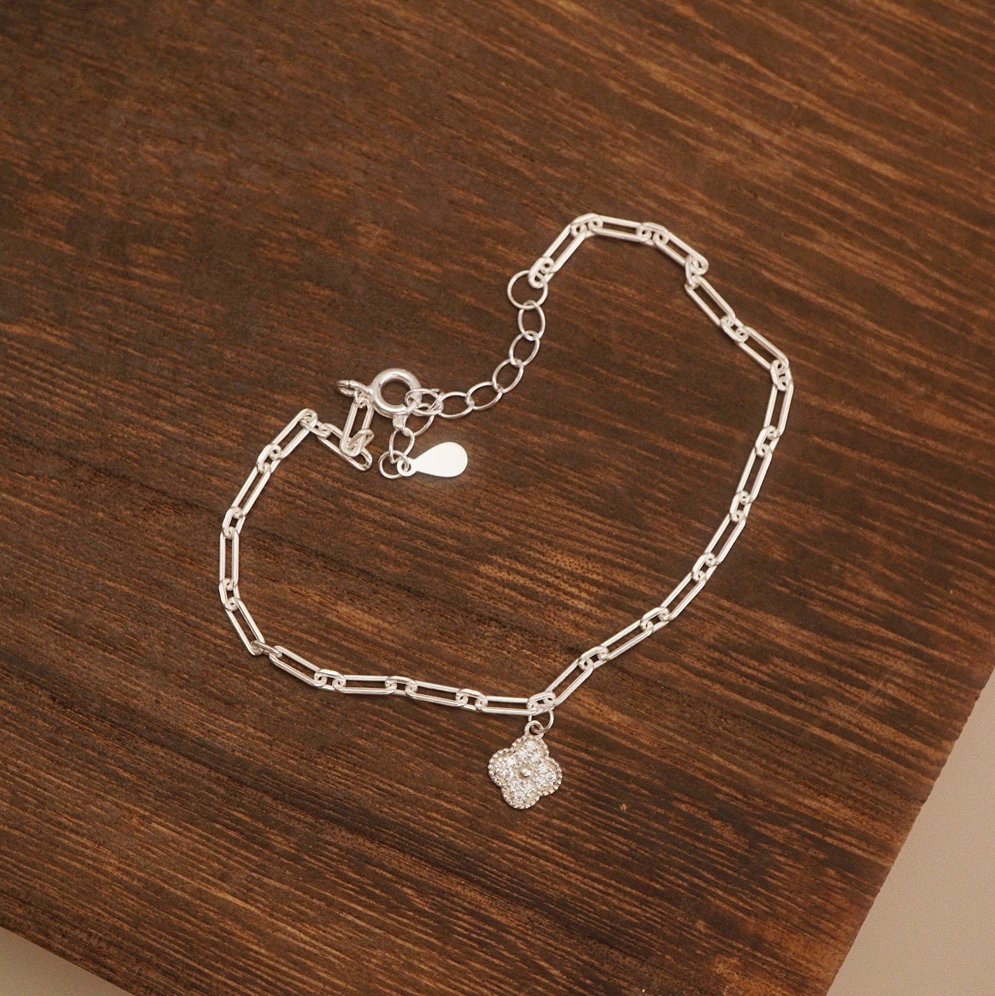  DAISY CLOVER LEAF ALTERNATING PAPERCLIP BRACELET (S) 