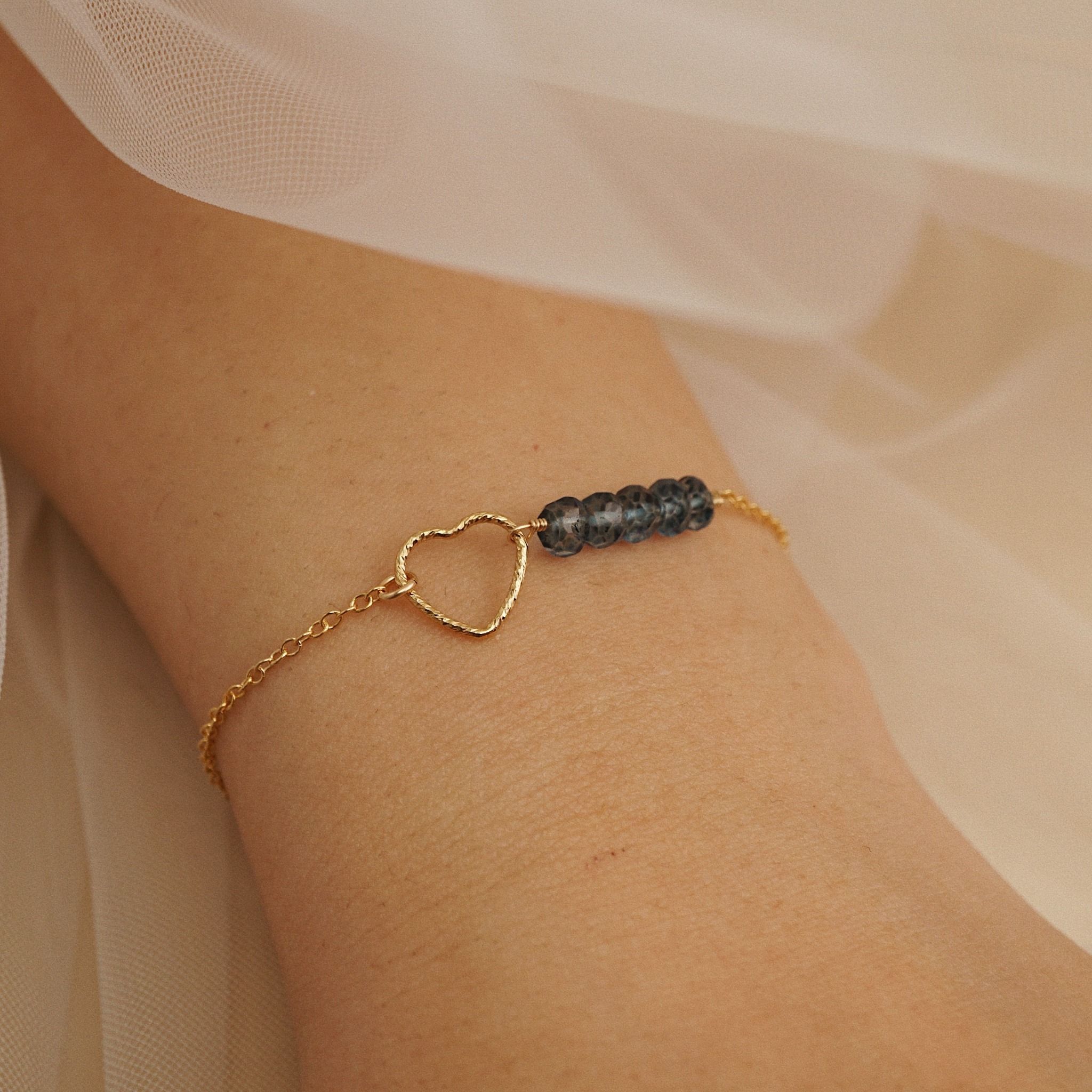  SPARKLE HEART TOPAZ BRACELET 