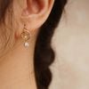  STONE PEARL CIRCLE DROP HOOP & U SHAPE EARRINGS 