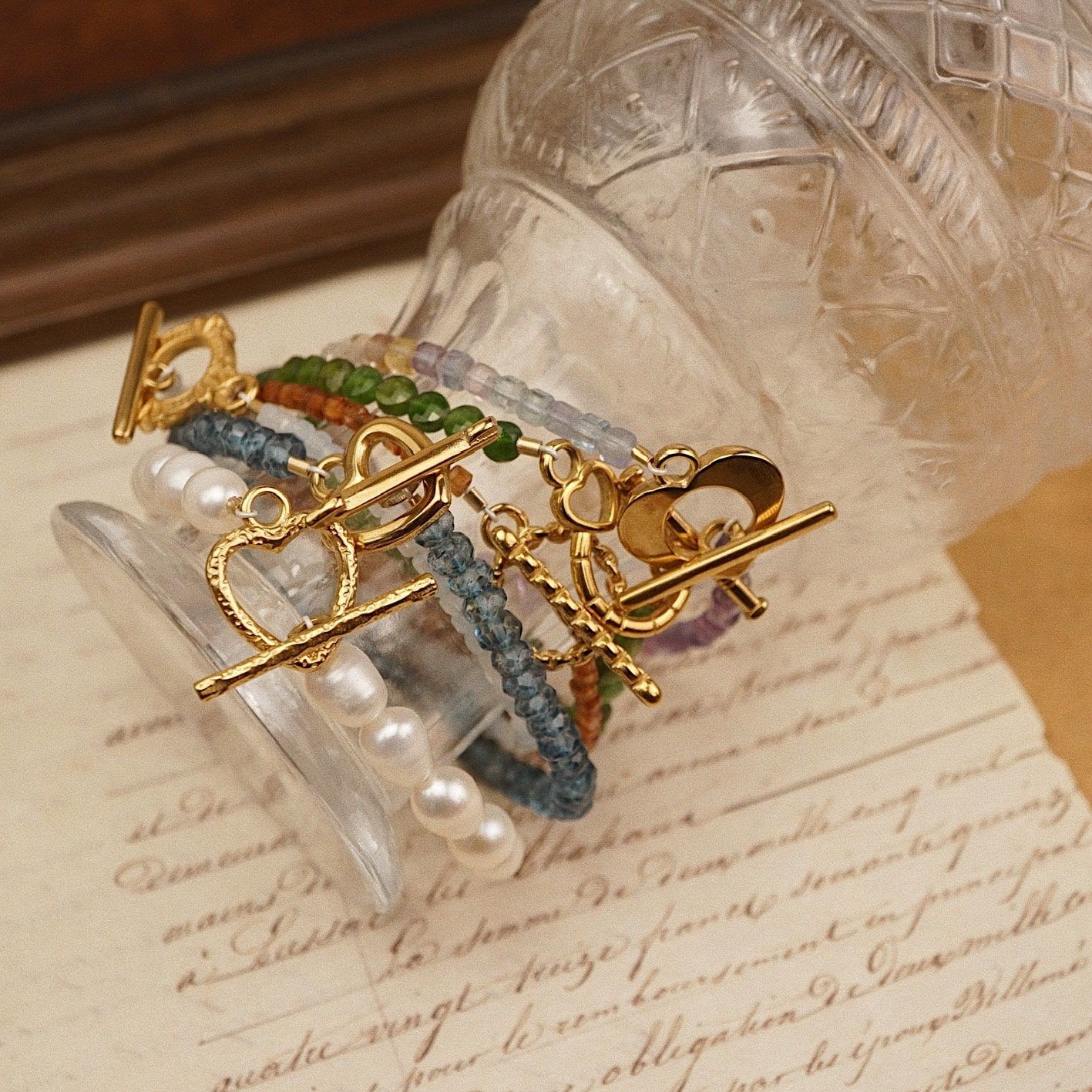  FRAME CLASP AQUAMARINE BRACELET 