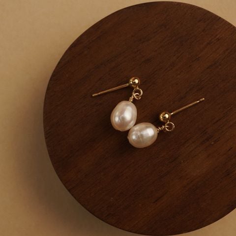 BOLD RICE SHAPE DROP EARRINGS