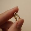  PAVE OVAL HOOP EARRRINGS 