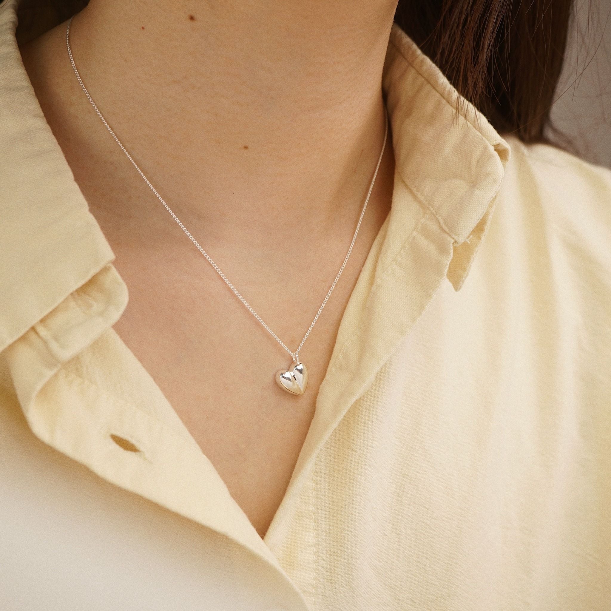  HOLLOW HEART NECKLACE (S) 