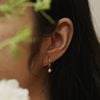  BOLD RICE SHAPE PEARL BOLD HOOP EARRINGS 