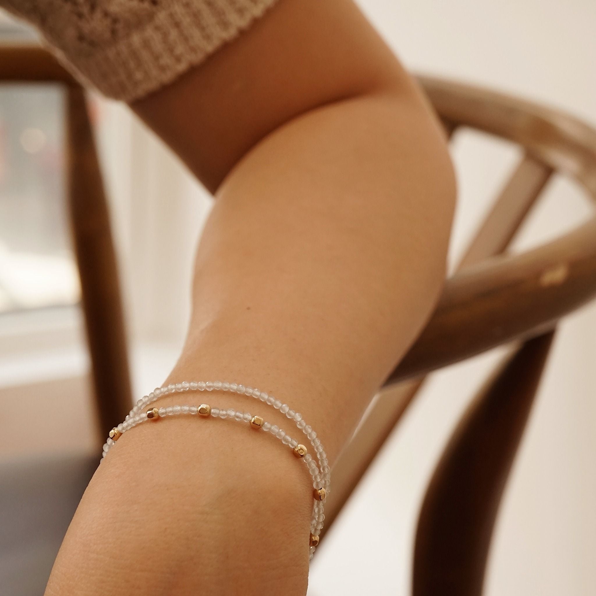  ROUND AQUAMARINE STONE BRACELET 