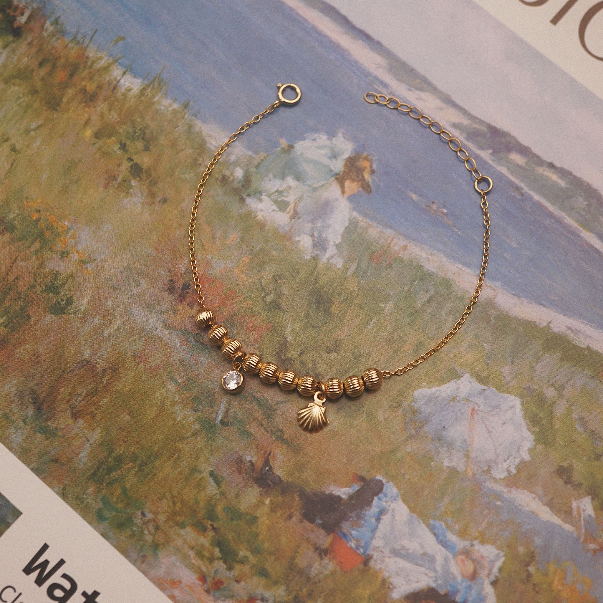  STONE & SHELL ORBIT BRACELET 