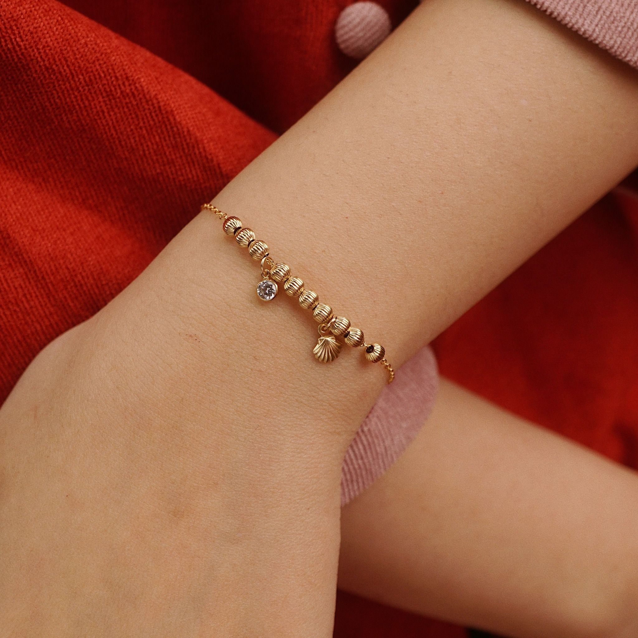  STONE & SHELL ORBIT BRACELET 