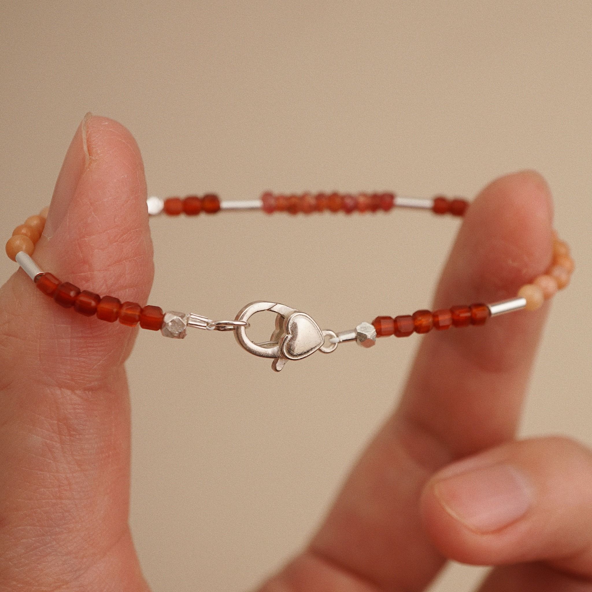  PEACH PINK PALETTE HEART LOCK BRACELET (S) 
