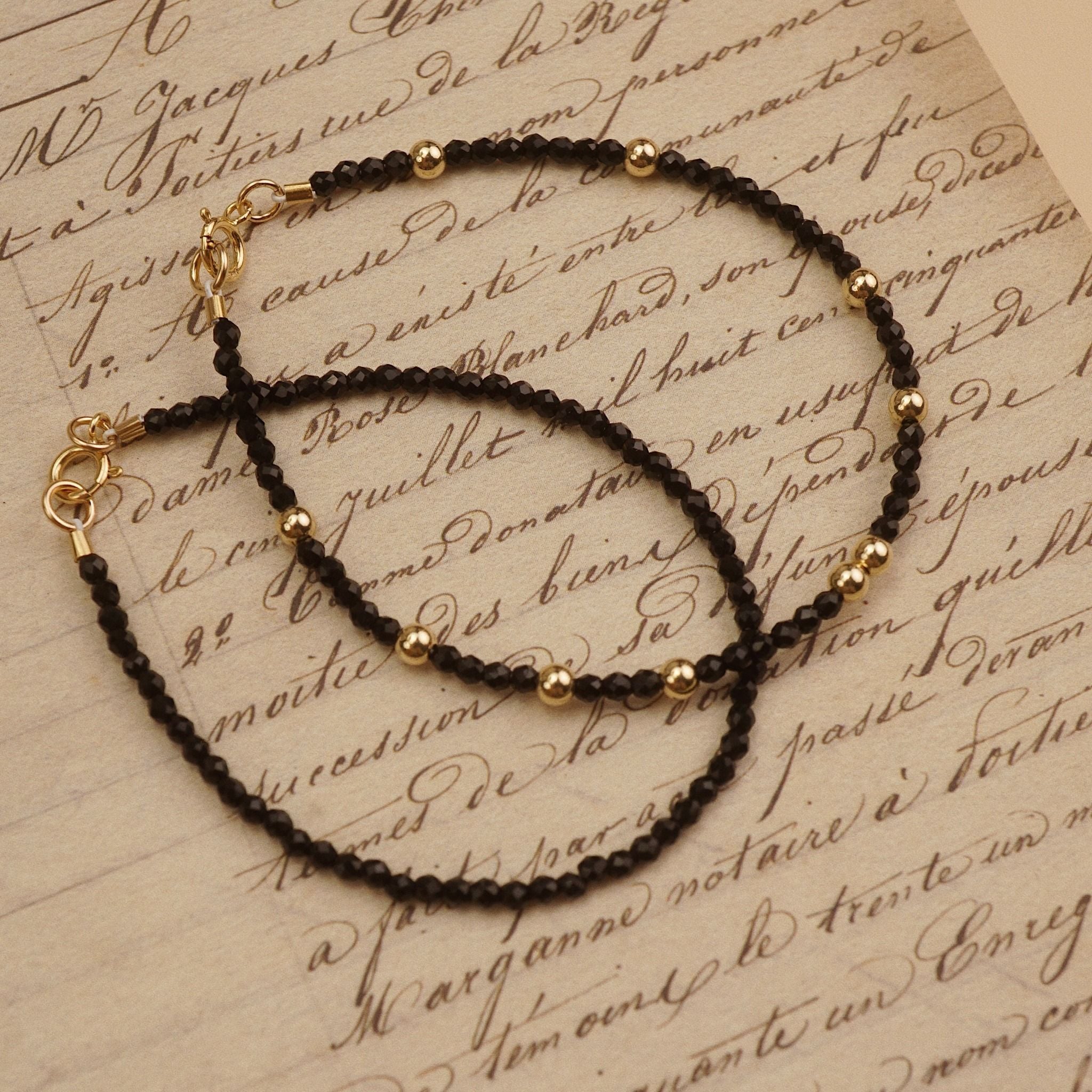  BLACK AGATE STONE BRACELET 