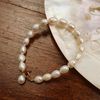  PEARL - TOGGLE CLASP BOLD RICE SHAPE PEARL BRACELET 