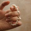  PEARL - TOGGLE CLASP BOLD RICE SHAPE PEARL BRACELET 