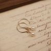  ROUND PEARL OPEN HOOP EARRINGS 