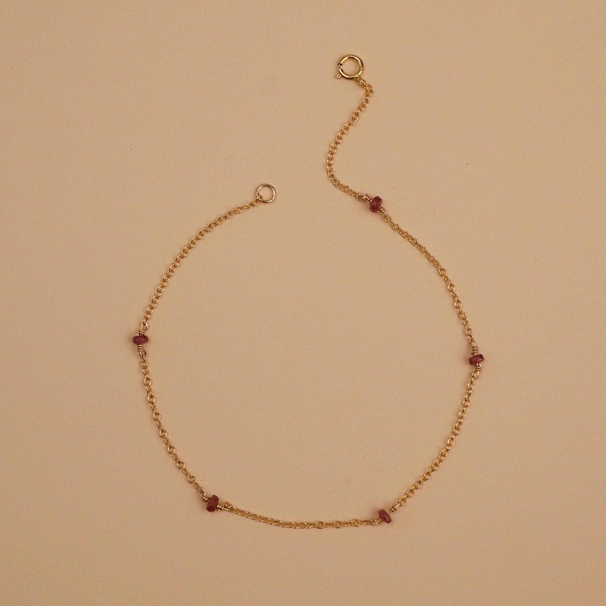  RUBY STONE STATION ANKLET 