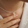  ITALIC SCRIPT LETTER - RICE SHAPE PEARL CHOKER NECKLACE 