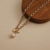  PEARL PLANET - TOGGLE CLASP DOUBLE OVAL NECKLACE 