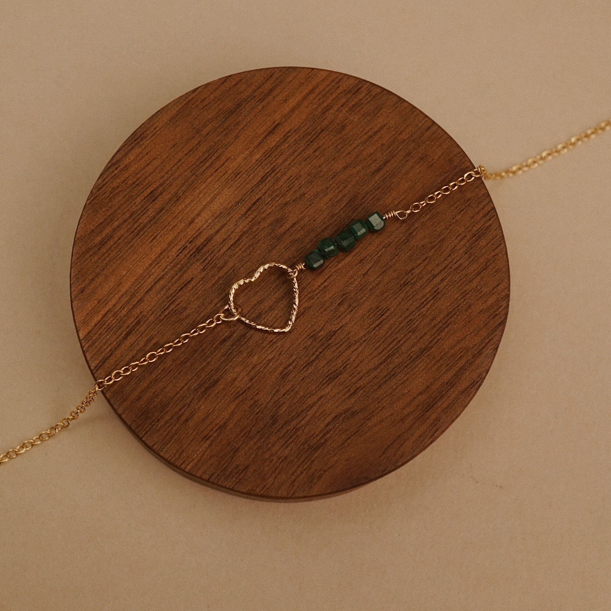  SPARKLE HEART MALACHITE BRACELET 