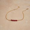  RUBY STONE BAR SILKY BRACELET 