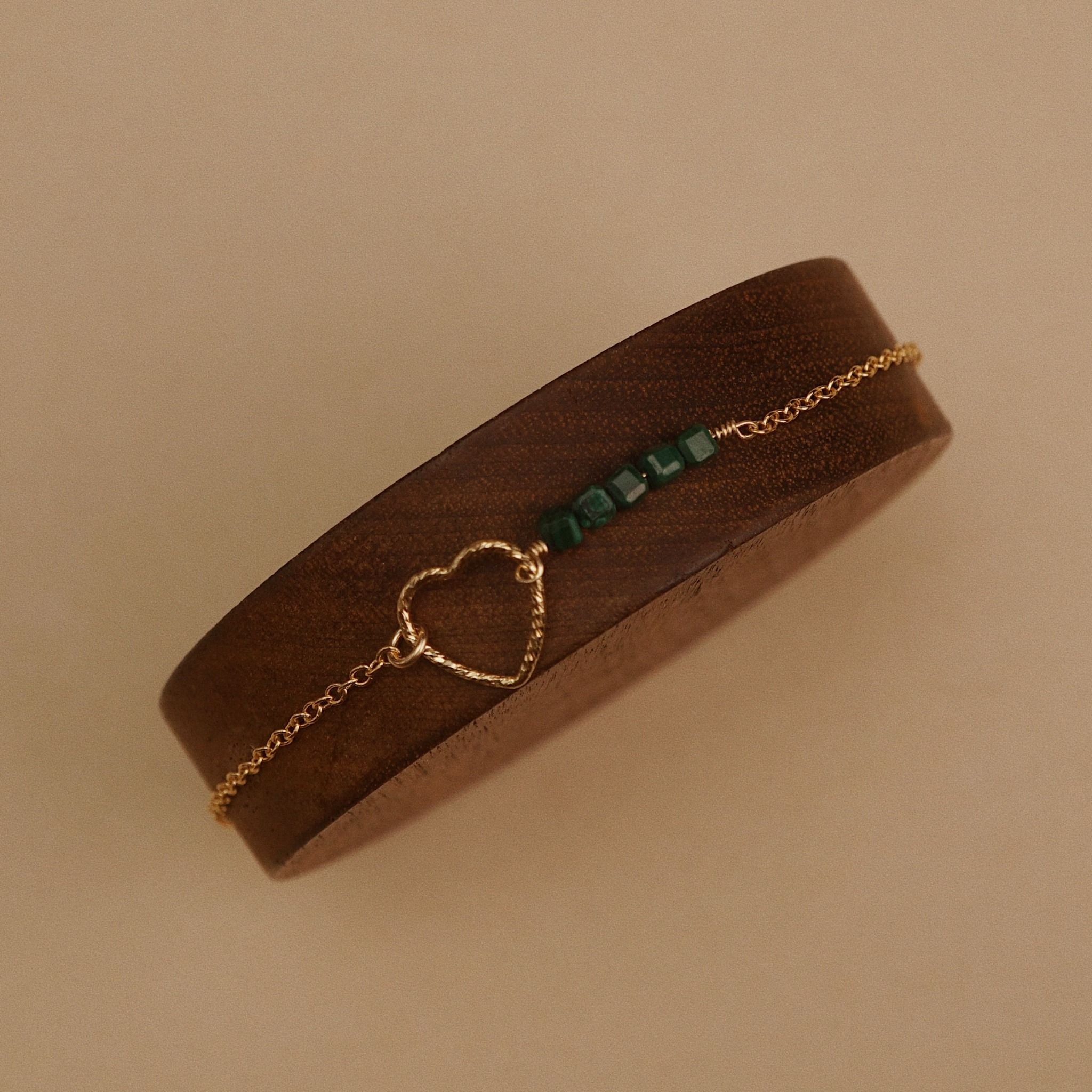  SPARKLE HEART MALACHITE BRACELET 