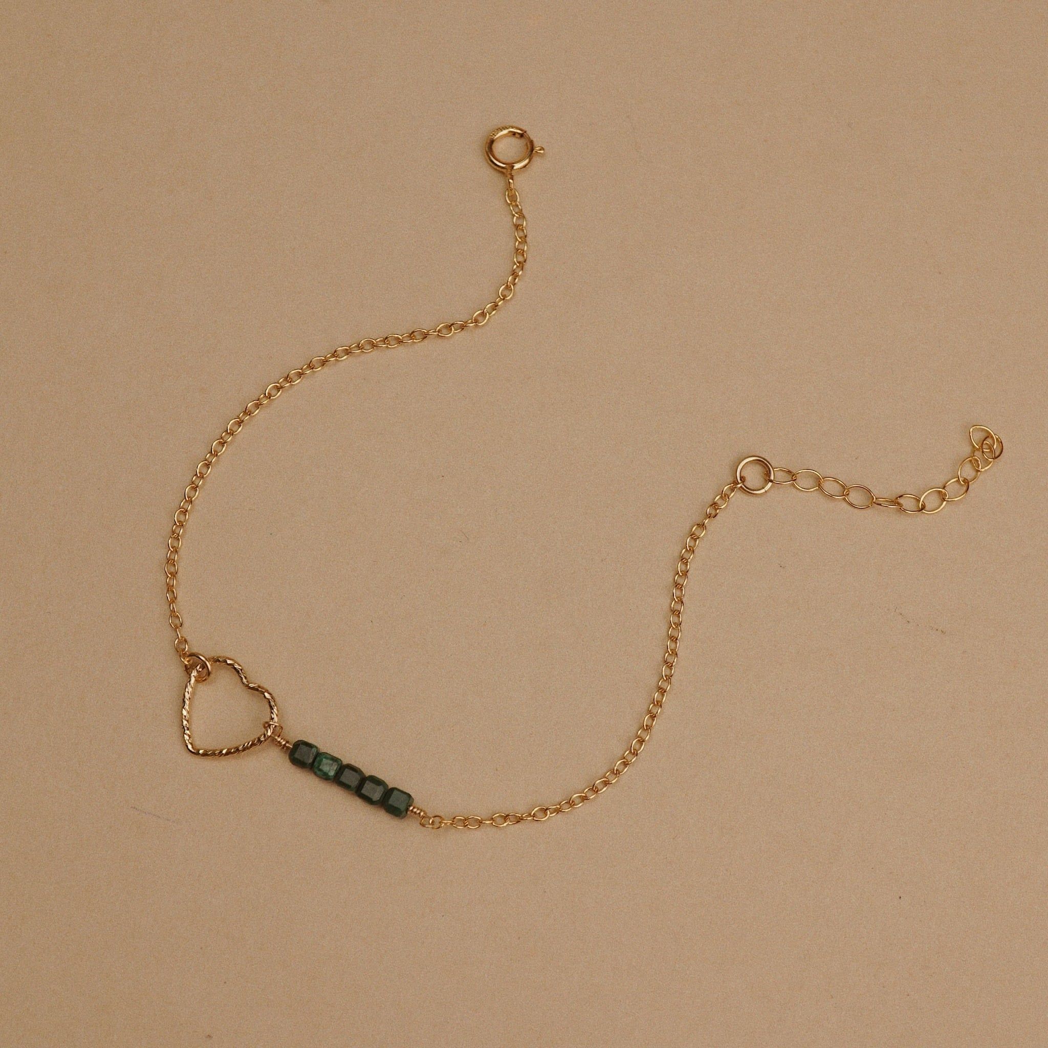  SPARKLE HEART MALACHITE BRACELET 