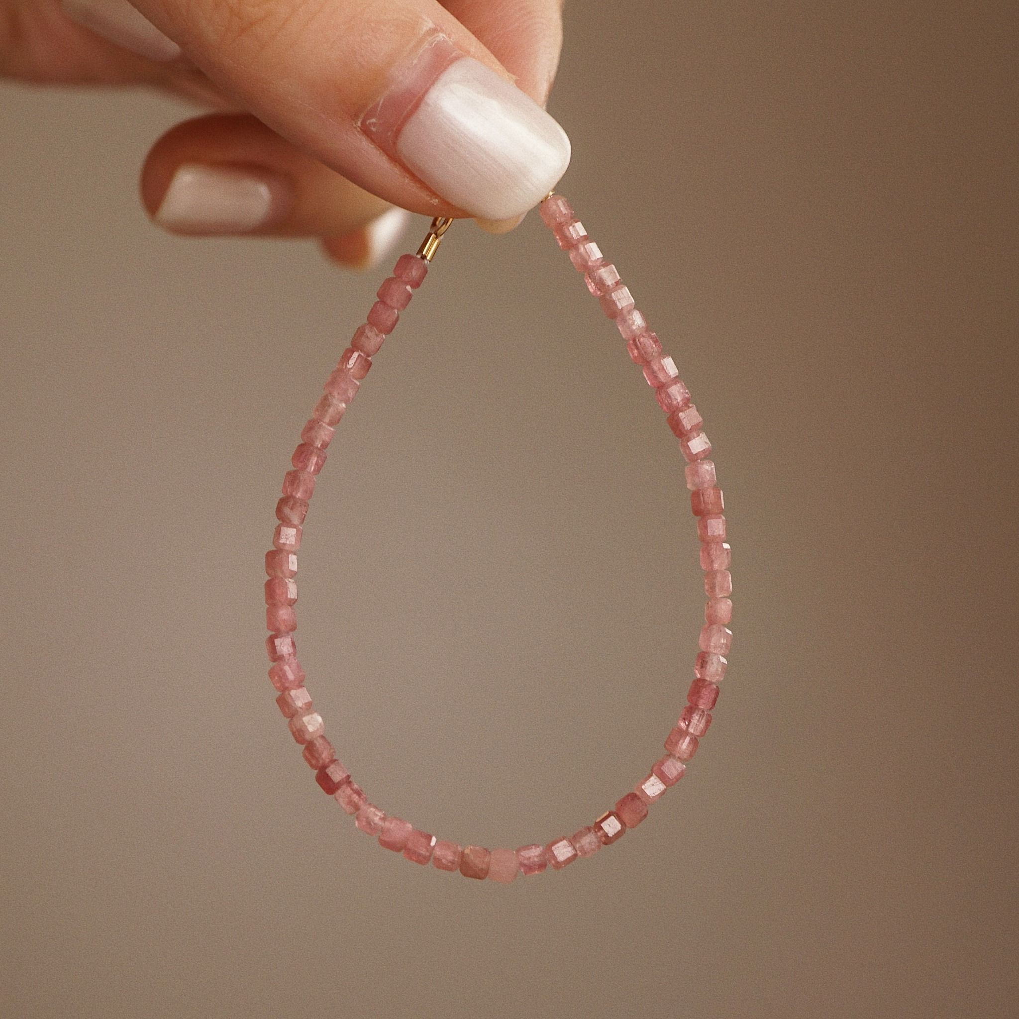  PINK TOURMALINE STONE BRACELET 