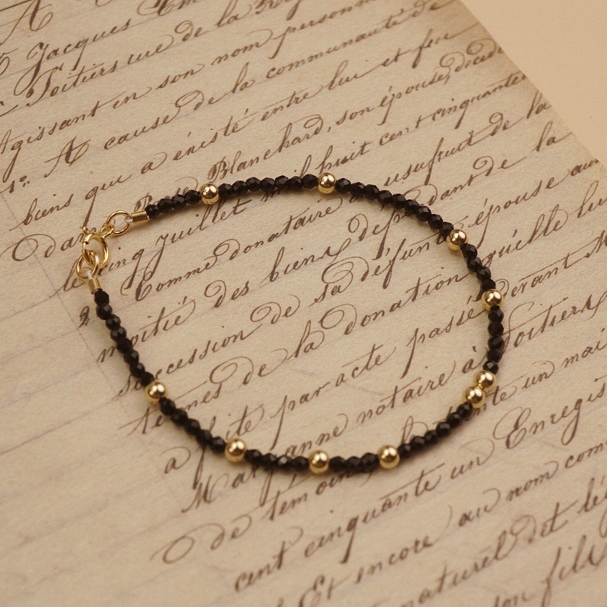  BLACK AGATE STONE BRACELET 