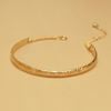  STONE - PATTERN BANGLE CURB CHAIN BRACELET 