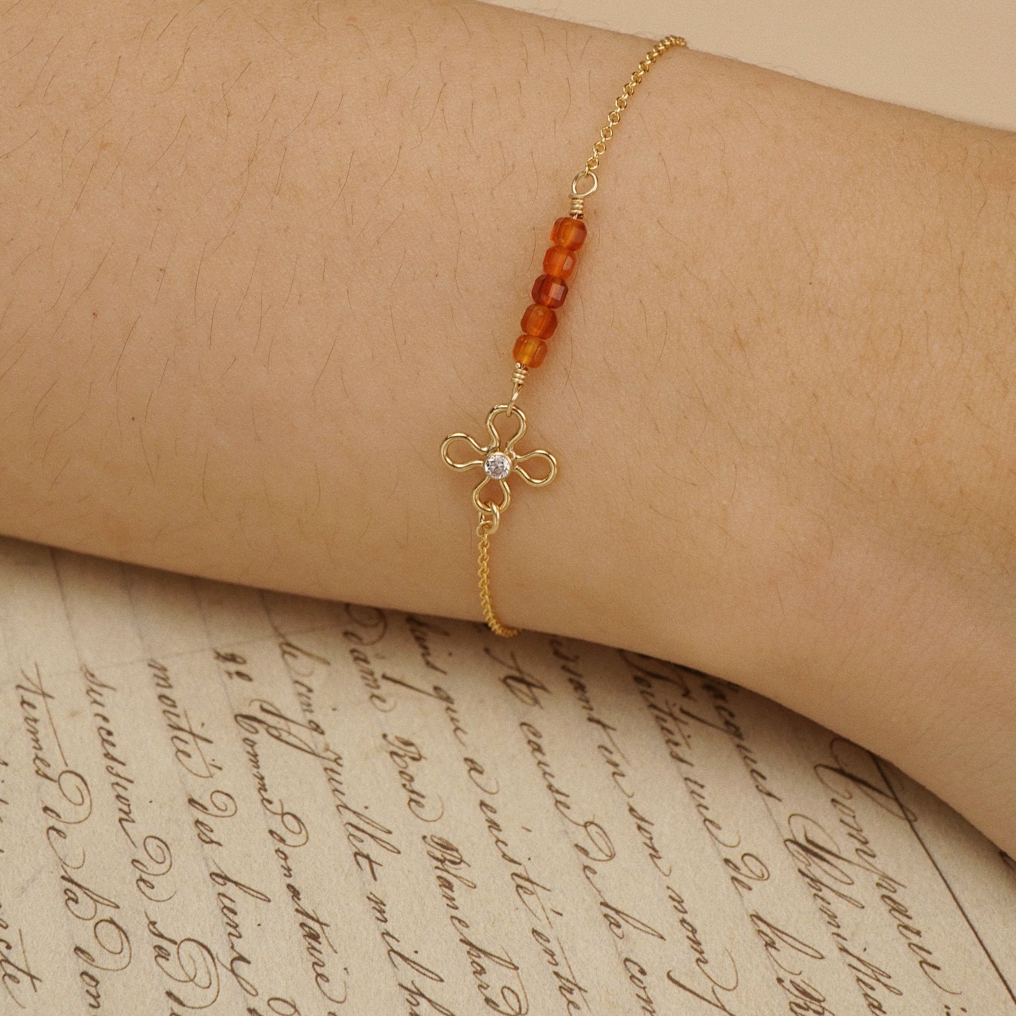  FLOWER GARNET BRACELET 