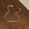  PINK OPAL BEADED BAR MINI CURB BRACELET 