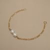  DOUBLE BOLD RICE SHAPE FIGARO BRACELET 