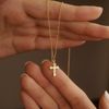  CROSS MILGRAIN NECKLACE 